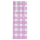 Rosa Gingham Geschenktüte Für Weinflaschen (Vorderseite)