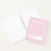 Rosa Gingham großer transparenter Rahmen Notizblock (Innenseite)