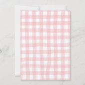 Rosa Gingham-Großmutter-Baby-Party Einladung (Rückseite)