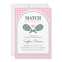 Rosa Gingham Grün Bogen Tennis Brautparty