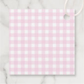 Rosa Gingham-Hasen-Blumen-Partygeschenkanhänger Geschenkanhänger (Rückseite)