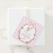 Rosa Gingham-Hasen-Blumen-Partygeschenkanhänger Geschenkanhänger (Beispiel)