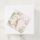 Rosa Gingham-Hasen-Tulpen-Blumen  Geschenkanhänger (Beispiel)
