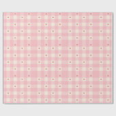 Rosa Gingham-Herzen Valentinstag-Geschenkpapier Geschenkpapier (Flach)