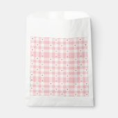 Rosa Gingham-Herzen Valentinstag Geschenktütchen (Vorderseite)