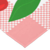 rosa Gingham Herzform Kirsche Rockabilly Tischdecke (Schrägansicht)