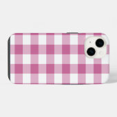 Rosa Gingham iPhone Hülle (Rückseite (Horizontal))