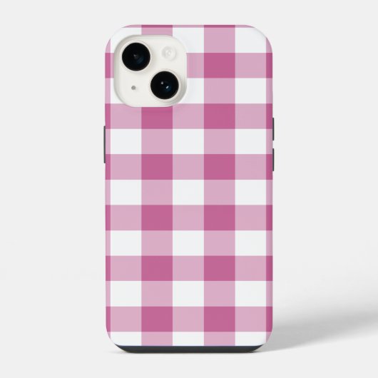 Rosa Gingham iPhone Hülle (Rückseite)