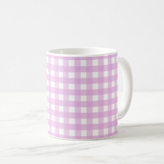 Rosa Gingham Kaffeetasse (VorderseiteRechts)
