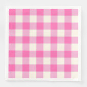 Rosa Gingham-Kariert Cottagecore Serviette (Vorderseite)