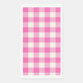 Rosa Gingham-Kariert Cottagecore Serviette (Vorderseite)