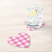Rosa Gingham-Kariert Cottagecore Untersetzer (Vor Ort)