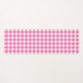 Rosa Gingham-Kariert Cottagecore Yogamatte (Vorderseite (Horizontal))
