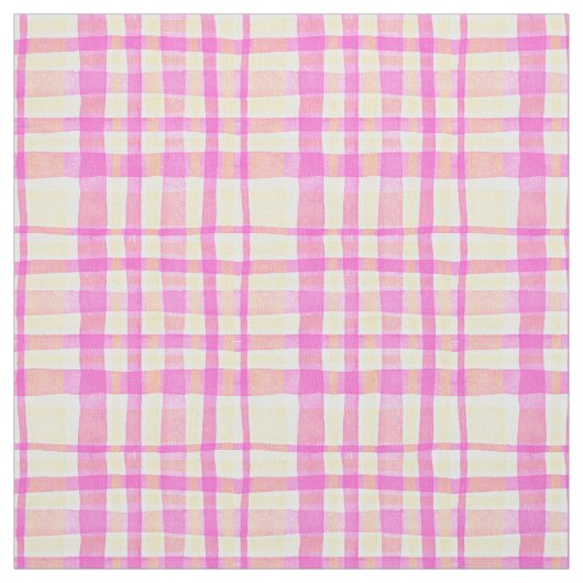 Rosa Gingham karierter Sommer Stoff (Muster)