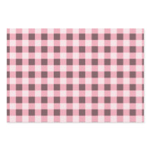 Rosa Gingham Kariertes Geometrisches Geburtstagsge