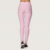 Rosa Gingham-kariertes Muster Leggings (Rückseite)
