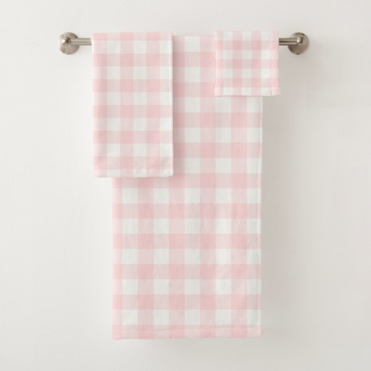 Rosa Gingham-Karo-Badetuch-Set Badhandtuch Set (Insitu)