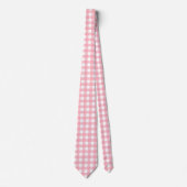 Rosa Gingham-Karo Cottagecore Krawatte (Vorderseite)