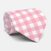 Rosa Gingham-Karo Cottagecore Krawatte (Gerollt)