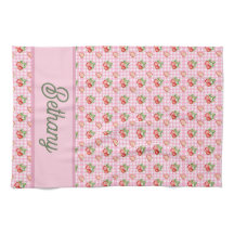 Rosa Gingham-Karo-Erdbeermuster