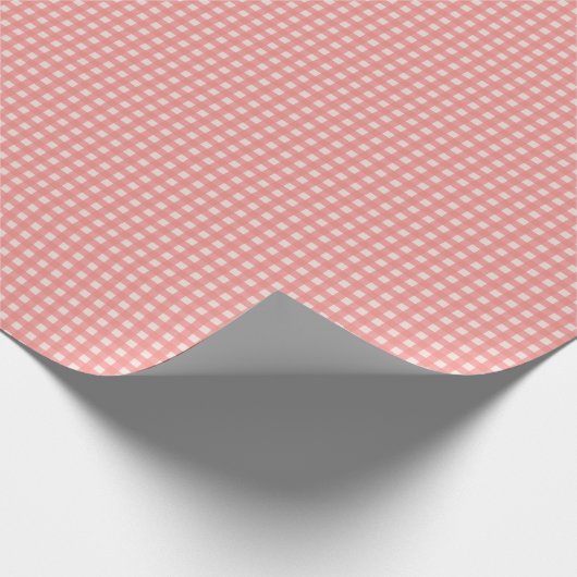 Rosa Gingham-Karo Geschenkpapier (Ecke)