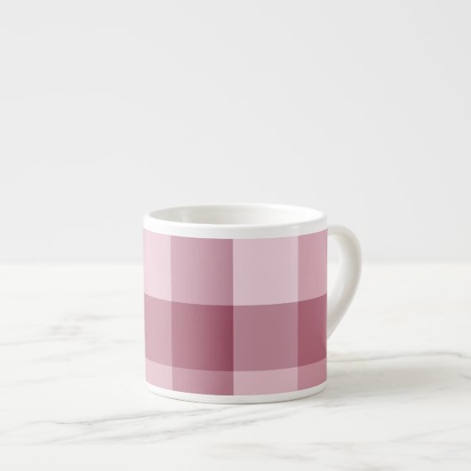 Rosa Gingham-Karo-Karo-Design Espressotasse (Vorderseite Rechts)