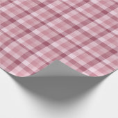 Rosa Gingham-Karo-Karo-Design Geschenkpapier (Ecke)