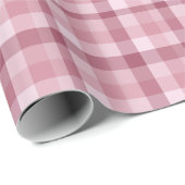 Rosa Gingham-Karo-Karo-Design Geschenkpapier (Rolleneckpunkt)