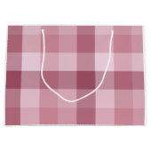 Rosa Gingham-Karo-Karo-Design Große Geschenktüte (Vorderseite)