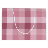 Rosa Gingham-Karo-Karo-Design Große Geschenktüte (Rückseite)