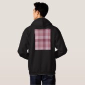 Rosa Gingham-Karo-Karo-Design Hoodie (Schwarz voll)