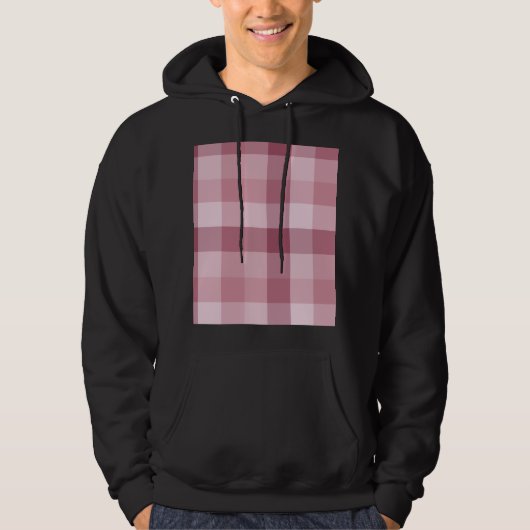 Rosa Gingham-Karo-Karo-Design Hoodie (Vorderseite)