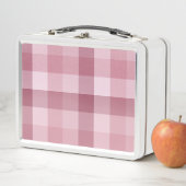 Rosa Gingham-Karo-Karo-Design Metall Brotdose (Beispiel)