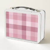 Rosa Gingham-Karo-Karo-Design Metall Brotdose (Rückseite)