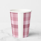 Rosa Gingham-Karo-Karo-Design Pappbecher (Rechts)