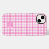 Rosa Gingham-Karo-Karo-Muster Case-Mate iPhone Hülle (Rückseite (Horizontal))
