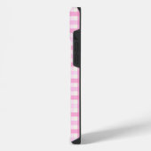 Rosa Gingham-Karo-Karo-Muster iPhone Hülle (Linke Seite)