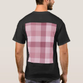 Rosa Gingham-Karo-Karo-Muster T-Shirt (Rückseite)
