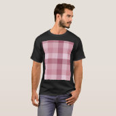 Rosa Gingham-Karo-Karo-Muster T-Shirt (Vorne ganz)
