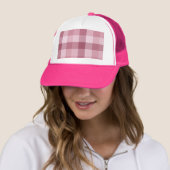 Rosa Gingham-Karo-Karo-Muster Truckerkappe (Beispiel)