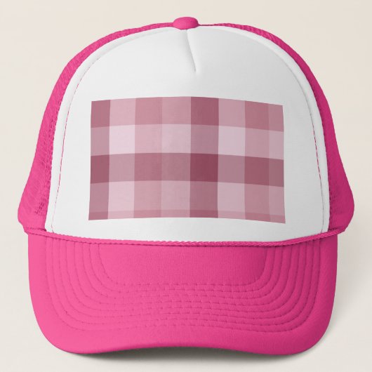 Rosa Gingham-Karo-Karo-Muster Truckerkappe (Vorderseite)
