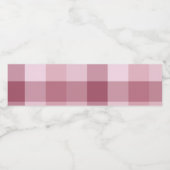 Rosa Gingham-Karo-Karo-Muster Wasserflaschenetikett (Einzelnes Label)