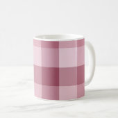 Rosa Gingham-Karo-Karodesign Kaffeetasse (VorderseiteRechts)