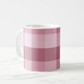 Rosa Gingham-Karo-Karodesign Kaffeetasse (Vorderseite Links)