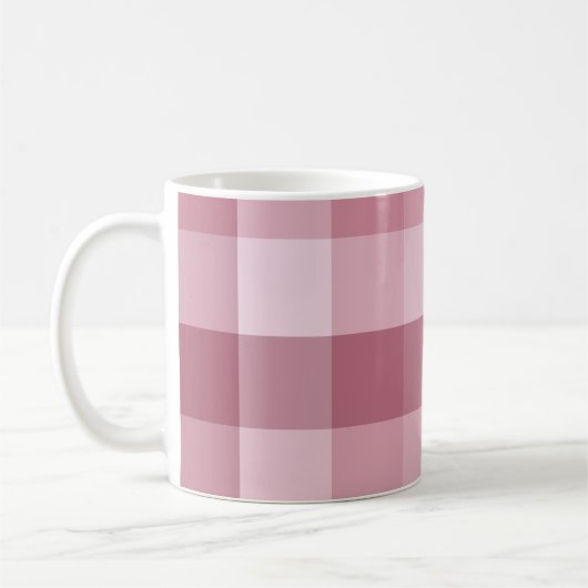 Rosa Gingham-Karo-Karodesign Kaffeetasse (Links)