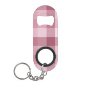 Rosa Gingham-Karo-Karodesign Mini Flaschenöffner (Vorderseite)