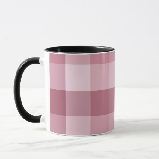 Rosa Gingham-Karo-Karodesign Tasse (Links)