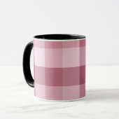 Rosa Gingham-Karo-Karodesign Tasse (Vorderseite Links)