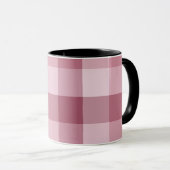 Rosa Gingham-Karo-Karodesign Tasse (VorderseiteRechts)