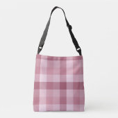 Rosa Gingham-Karo-Karodesign Tragetaschen Mit Langen Trägern (Rückseite)